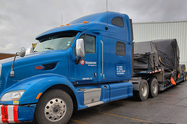 Semi Truck parked at warehouse